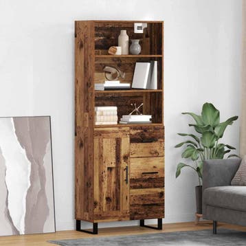 vidaXL buffetkast 2 st Oudhout 69,5 x 34 x 180 cm Bewerkt, Minder dan 50 cm, Verzenden, Nieuw, Minder dan 100 cm