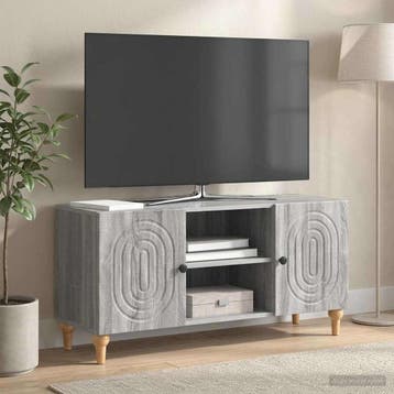 vidaXL TV-kast 102 x 34,5 x 50 cm Grijs sonoma Bewerkt hout, Minder dan 50 cm, Verzenden, Nieuw, Minder dan 100 cm