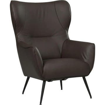 Leren fauteuil Flair - Toledo Espresso (bruin), Huis en Inrichting, Eigentijds, Modern, Retro, Romantisch, Nieuw, Ophalen of Verzenden