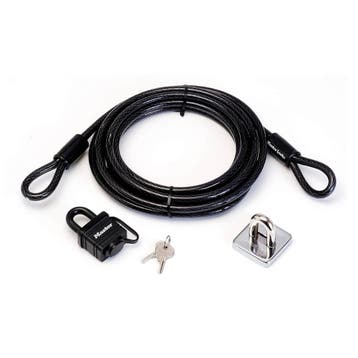 Veiligheidskit Master Lock Hangslot + Kabel 4,5m + Muuranker, Doe-het-zelf en Verbouw, Verzenden, Nieuw