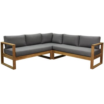 Dubai hoek loungeset 3 delig teak, Ophalen of Verzenden, Nieuw, Teakhout