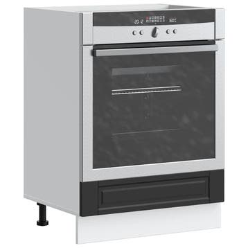 vidaXL Ovenkast Porto bewerkt hout zwart, Verzenden, Nieuw, Zwart