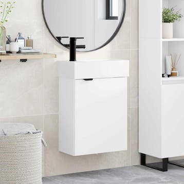 vidaXL Badkamermeubel met kraan Wit 45,5 x 22,5 x 84 cm, Verzenden, Nieuw
