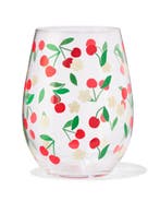 HEMA Waterglas 550ml kersenprint roze, Verzamelen, Verzenden, Nieuw