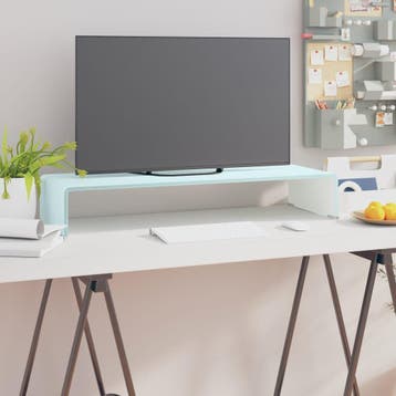 vidaXL Tv-meubel/monitorverhoger 80x30x13 cm glas groen, Verzenden, Nieuw, 50 tot 100 cm, Glas