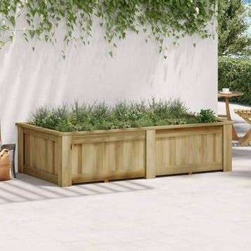 vidaXL Plantenbak verhoogd 196x100x50 cm geïmpregneerd, 100 cm of meer, Verzenden, Nieuw, Hout