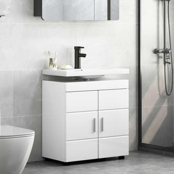 vidaXL Badkamerkastenset TULUM Hoogglans wit 60 x 34 x 63 cm, Verzenden, Nieuw