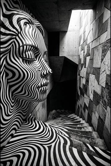 I_KONIQ - Surreal B&W woman face art