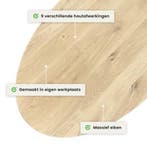 Eiken tafelblad ovaal - 4cm dik eiken, Verzenden, Nieuw