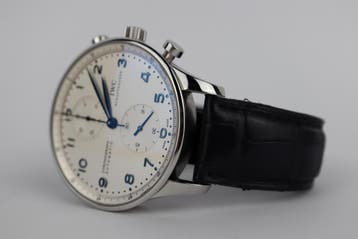 Horloge IWC Portuguese Chronograph Watch + service papers, Sieraden, Tassen en Uiterlijk, Overige merken, Staal, Polshorloge, Ophalen of Verzenden