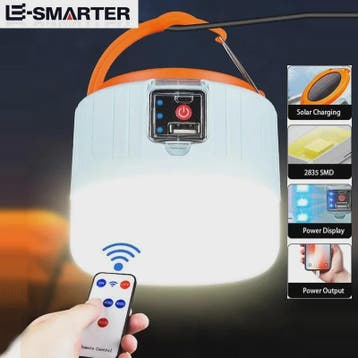 Draagbare Solar LED Camping Lantaarn met USB Opladen & Afsta, Verzenden, Nieuw