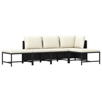 Loungeset 5-delig Poly Rattan | Retourdeal 30% Korting, 5 zitplaatsen, Nieuw, Ophalen of Verzenden, Loungeset