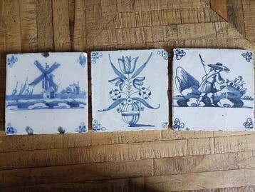 Tegel (3) - 1700-1750 - Azulejos DELFTA, Antiek en Kunst