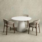 Eettafel Rond Maya Microcement 120 cm Wit, Verzenden, Rond, Nieuw, Industriële meubels