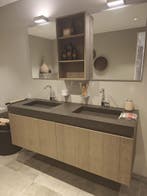Design badmeubel 160cm composieten wastafel compleet 0010, Ophalen, Nieuw, 150 tot 200 cm, Wastafelkast