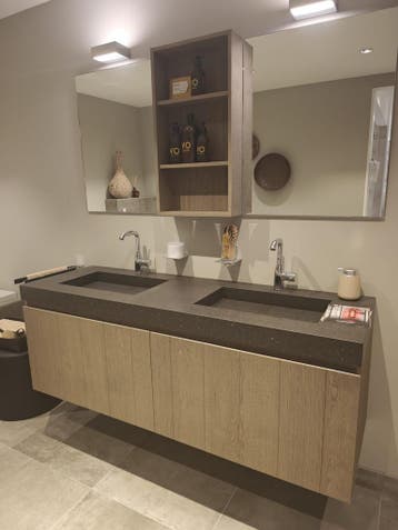 Design badmeubel 160cm composieten wastafel compleet 0010, Ophalen, Nieuw, 150 tot 200 cm, Wastafelkast