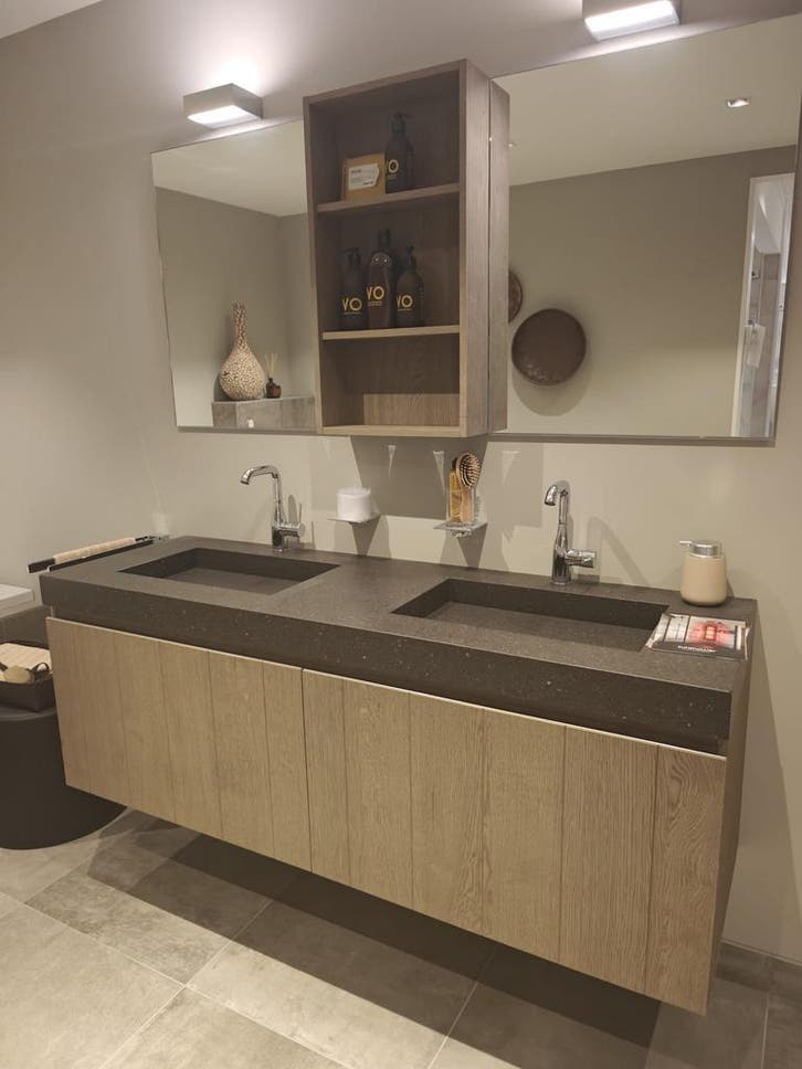 Design badmeubel 160cm composieten wastafel compleet 0010, Huis en Inrichting, Badkamer | Badkamermeubels, Wastafelkast, Nieuw