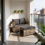 2-in-1 rotan loungeset Monopoli, bank en zitgroep - natuur, Tuin en Terras, Verzenden, Nieuw