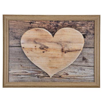 schootkussen houten hart 43cm, Verzenden, Nieuw