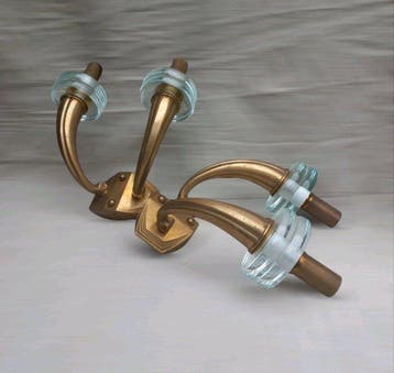 Wandkandelaar (2) - Verguld brons, Antiek en Kunst, Antiek | Lampen