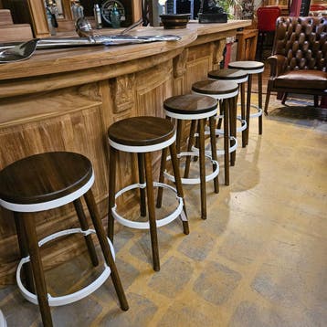 MEGA AANBIEDING Massief houten barkruk, Ophalen, 5 krukken of meer, Met voetsteun, 60 tot 90 cm