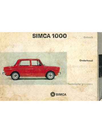 1967 SIMCA 1000 INSTRUCTIEBOEKJE NEDERLANDS