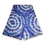 Afrikaanse print stof - Blauwe Tie Dye - 100% katoen - 1 yar, Ophalen of Verzenden, Nieuw