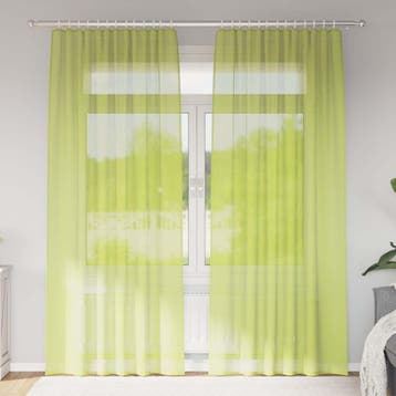 vidaXL Gordijnen voile met roedezakken 2 st appelgroen, Verzenden, Nieuw, Groen