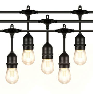 Solar prikkabel Chain met 15 warm witte led filament lampen, Kunststof, Verzenden, Minder dan 50 watt, Overige typen