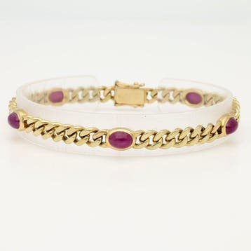 Armband - 14 karaat Geel goud Robijn, Nieuw