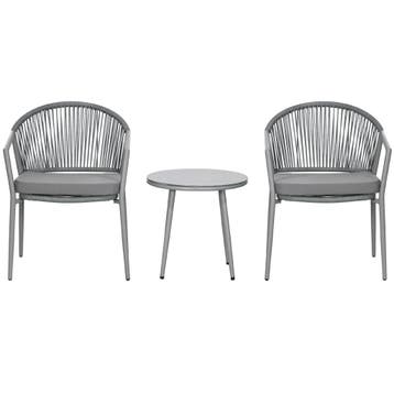 TRUUSK Stijlvolle Zitgroep 2 Tuinstoelen Salontafel Balkonme, Verzenden, Nieuw