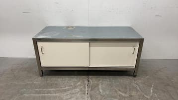 RVS/Trespa Werkkast met schuifdeuren 140 x 57.5 x 60 cm, Ophalen of Verzenden, Gebruikt
