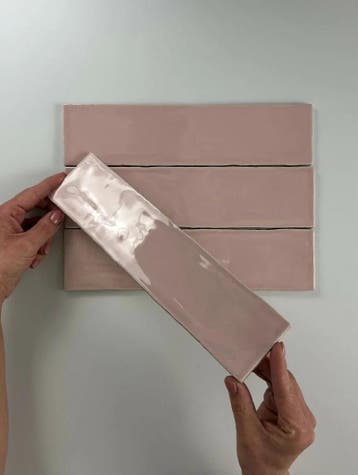 Wandtegel Equipe Cerámica Colonial Roze Glans 7,5x30, Nieuw, 20 tot 40 cm, 10 m² of meer, Wandtegels