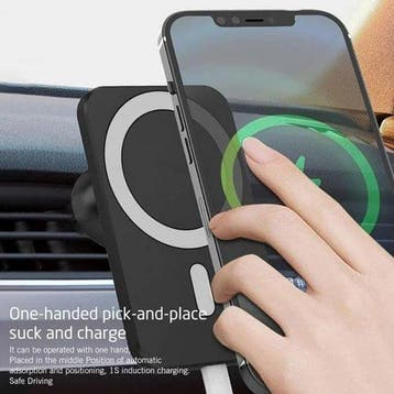 Telefoonhouder auto – Qi draadloze oplader 15W – MagSafe –, Ophalen of Verzenden, Nieuw