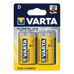 Varta Koolzink batterijen - R20/D/Mono - 1,5 Volt - 2 stuks, Ophalen of Verzenden, Nieuw