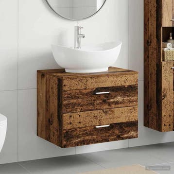 vidaXL Badkamer wastafelkast Oud hout 62,5 x 44,5 x 80 cm, Verzenden, Nieuw