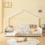 Kinderbed Simo huisbed met matras 120x200 cm wit [en.casa], Verzenden, Nieuw