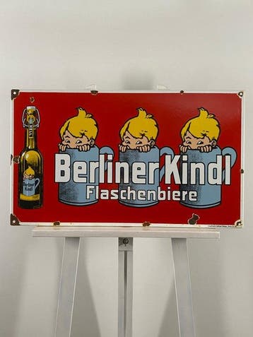 BERLINER KINDL - Emaille bord - 68x40x1cm - Gemaakt van