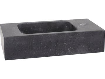 Differnz Bombai black - Natuurstenen wasbak - 40 x 22 x 9 cm, Verzenden, Nieuw