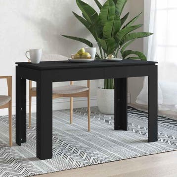 vidaXL Eettafel 120x60x76 cm bewerkt hout zwart, Huis en Inrichting, Tafels | Eettafels, Verzenden, Nieuw