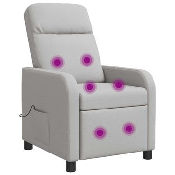 vidaXL Massage Recliner Wolkengrijs Stof, Verzenden, Nieuw