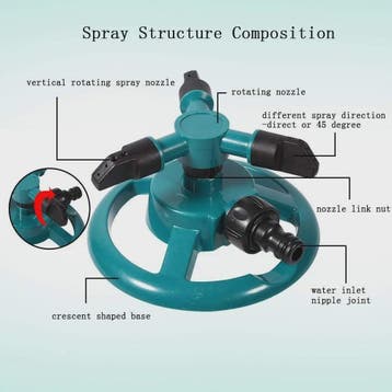 Automatische 360° Grasparkler: Efficiënte Tuinirrigatie, Verzenden, Nieuw