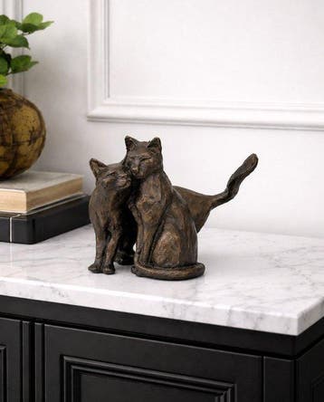 expressief - sculptuur, bronzen Poezen beeld - 14 cm - Koud, Antiek en Kunst