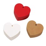 10 hartvormige kartonnen kaartjes bruin, wit of rood, Hobby en Vrije tijd, Knutselen, Verzenden, Nieuw