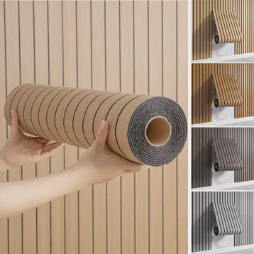 3D Houten Lamellen Behang - Zelfklevend, Waterdicht & Verdik, Verzenden