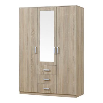 [en.casa] Kledingkast Bodolz 176x120x52 cm met 3 lades Sonom, Verzenden, Nieuw
