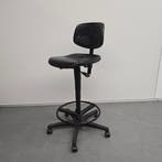 Labkoo hoge werkplaatsstoel - zwarte PU kunststof zitting, Ophalen of Verzenden, Nieuw