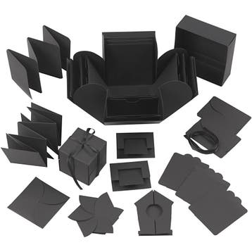 Explosion box, afm 7x7x7,5+12x12x12 cm, zwart, 1 stuk, Nieuw