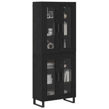 vidaXL buffetkast 2 st Zwart Eiken 69,5 x 34 x 180 cm, Minder dan 50 cm, Verzenden, Nieuw, Minder dan 100 cm