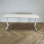 Haworth verstelbaar bureau vv kabelgoot  200x80 cm, wit, Ophalen of Verzenden, In hoogte verstelbaar, Gebruikt